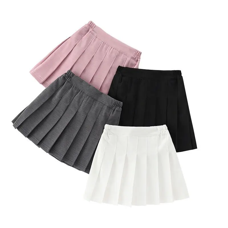 2026 Summer New Teenager Girls JK Plaid Pleated Skirt Short Checked Safety Pants Children Kids Thin Fashion 4 10 8 12 Years
