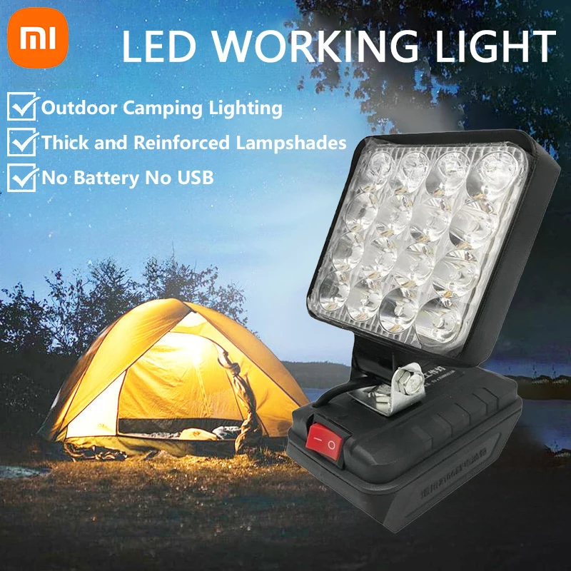 Xiaomi Portable Work Light Spotlight Outdoor Cordless LED Work Fishing Emergency Tool Light Compatible Makita Battery No Battery