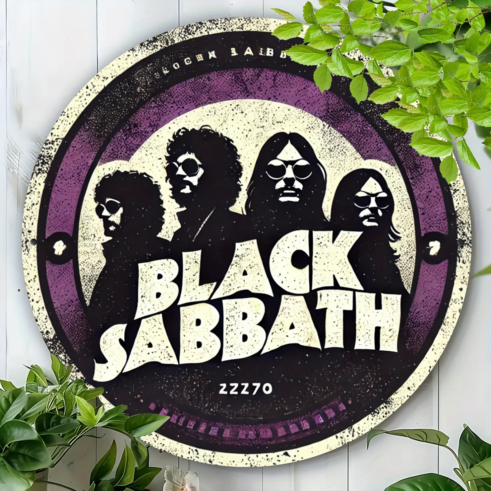 Letrero de metal redondo de hierro, metal pesado de Sabbath negro, 8x8 pulgadas, arte de pared duradero, para decoración del hogar y la oficina, sala de estar, 1 ud.