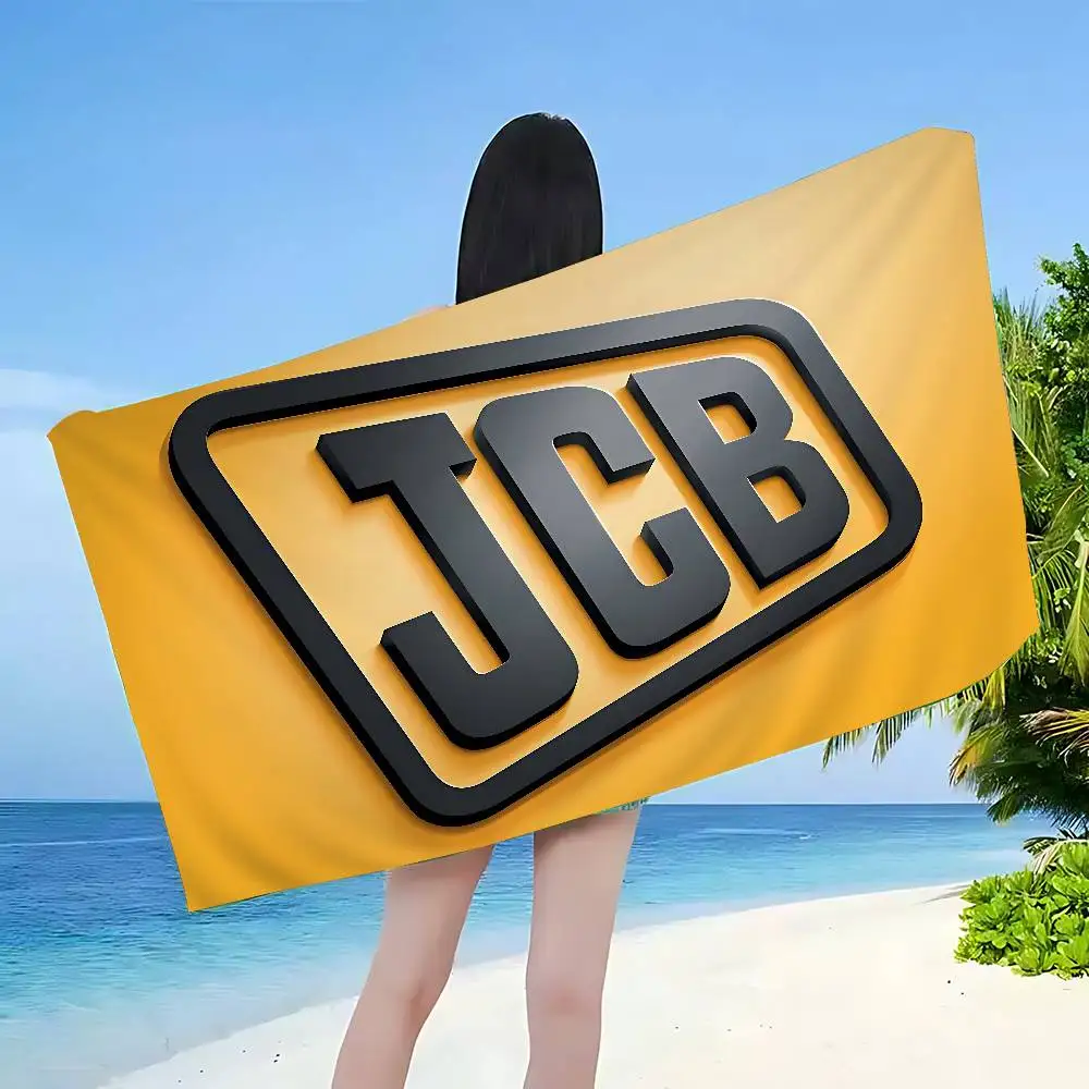 Excavator J-JCB logo Beach Towel For Kids Personalized Bath Towel Pool Towel Vacation Gift Picnic Towel Party Gift