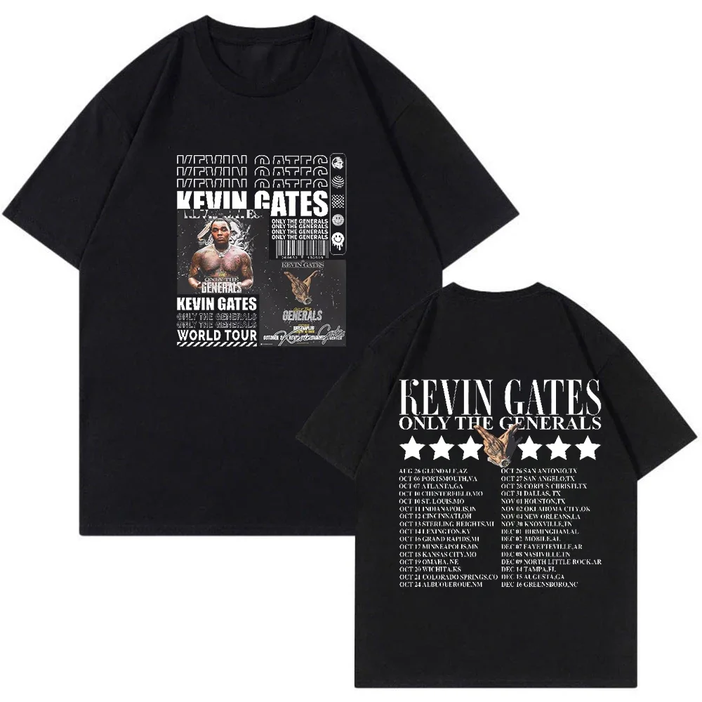 

Kevin Gates Only The Generals World Tour Short Sleeve T Shirt Women Men Harajuku Aesthetic Graphic Tshirt Cotton Tees Streetwear