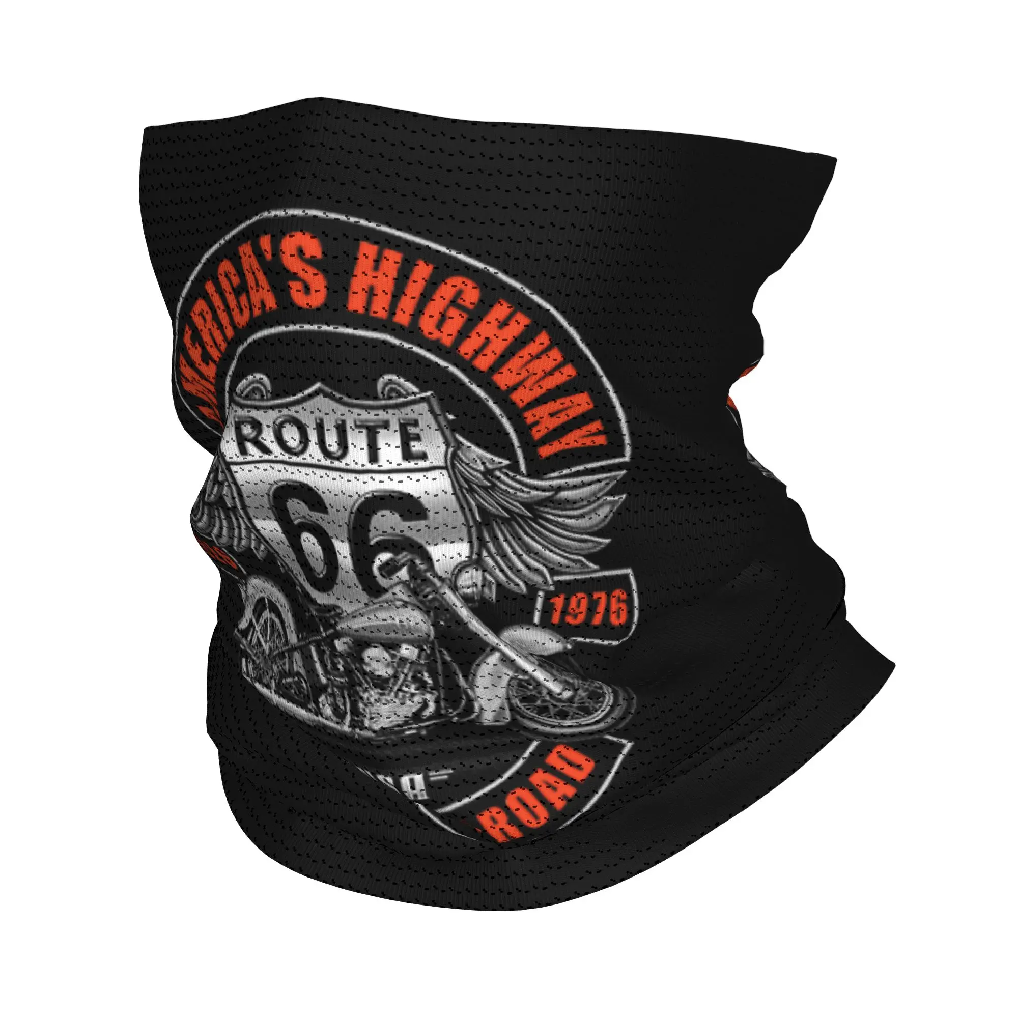 

Custom Americas Highway Route 66 Winter Headband Neck Warmer Men Women Ski Camping Tube Scarf Face Bandana Gaiter