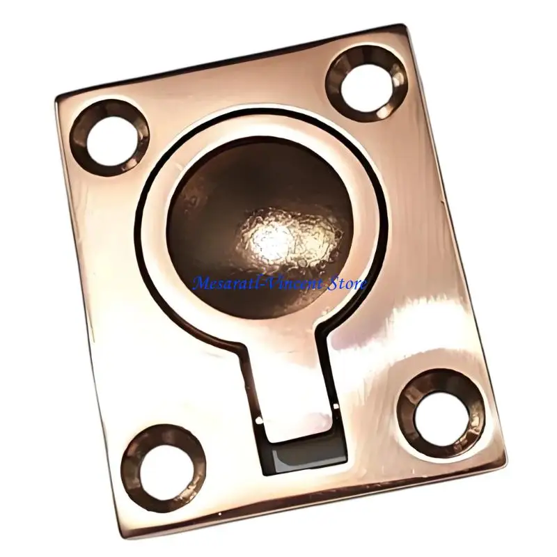 A70F Deck Hatches Pull Rings Handle Bronze Marine Flush Latches Stainless Hardware for Boat & Campers Motorhome Floor Access