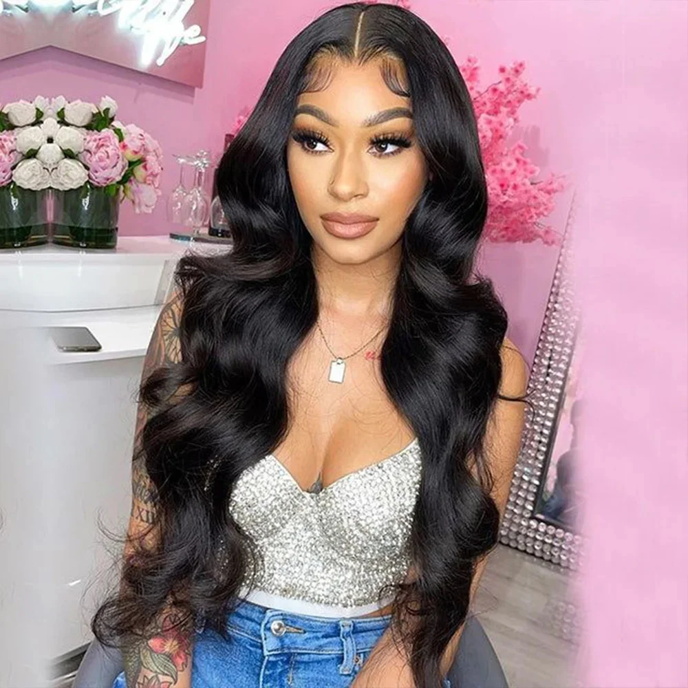 Nadine Hd Lace Frontal Wig 34 40 Inch Body Wave Lace Front Wigs For Women Human Hair Pre Plucked Transparent Lace Brazilian Wig