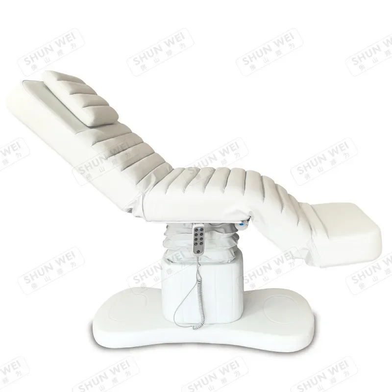 Three Motor Electric Adjustable Beauty Bed Multifunctional Massage Physiotherapy Table with Texture Embroidery for Dental