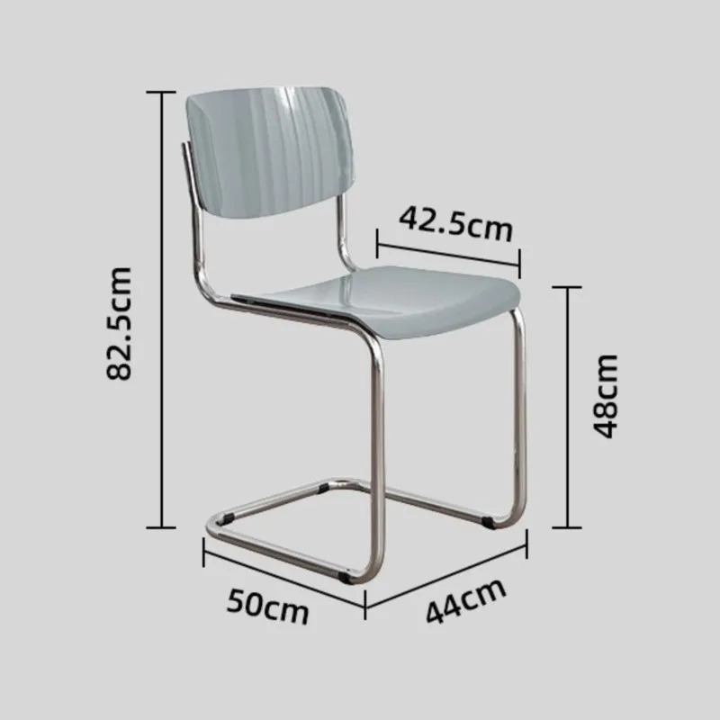 Chaise de salle à manger au design nordique décontracté, chaise à dossier en plastique, table à livres blanche simple et moderne, nouveau