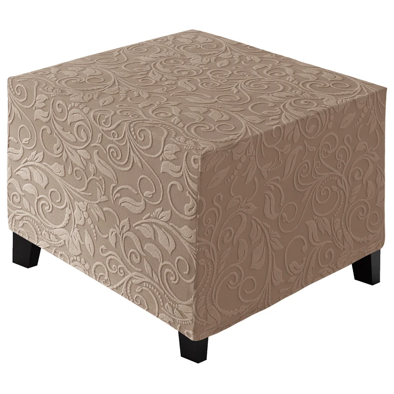 Stretch Square Ottoman Covers Pouffe Pedal Cover Footstool Footrest Cover Living Room Decor Furniture Protector Slipcover