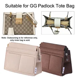 Gg padlockフェルト布バッグライナー、トラベルインサートオーガナイザーハンドバッグ、大型ライナー、化粧品バッグ、ハンドバッグシェイパー、