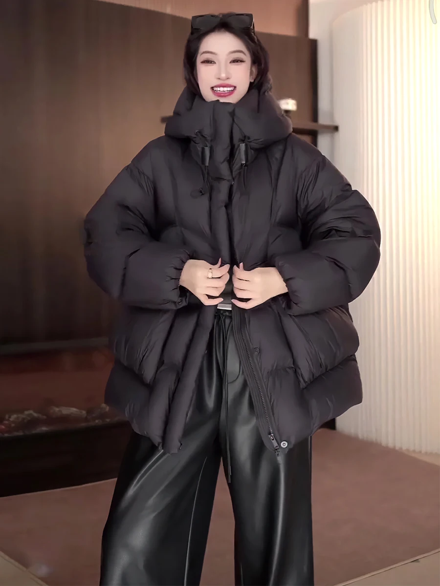 

Women's Thiened White Du down Puffer Jaet Winter Coat Warm Hooded Casual Outerwear Sli Cold Proof Outerwear