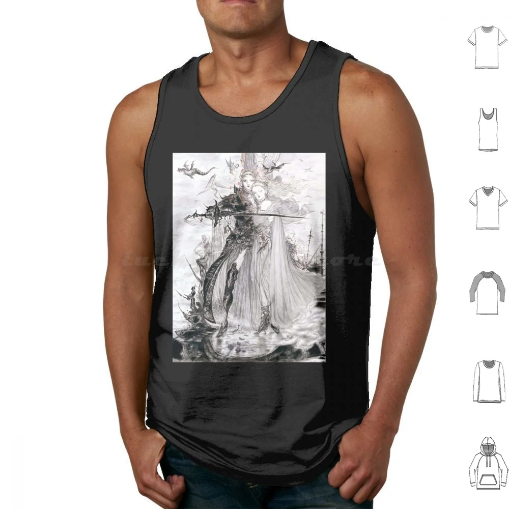 Yoshitaka Amano Final Fantasy Tank Tops Vest Sleeveless Final Fantasy Yoshitaka Amano Fantasy Anime Amano Yoshitaka Japanese