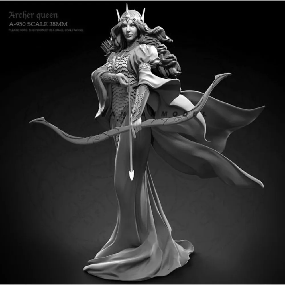 38mm Kingdom Archer Small Scale Resin Crafts Figurines Self-assembly Miniatures DIY Coloring Models Decoration Gifts