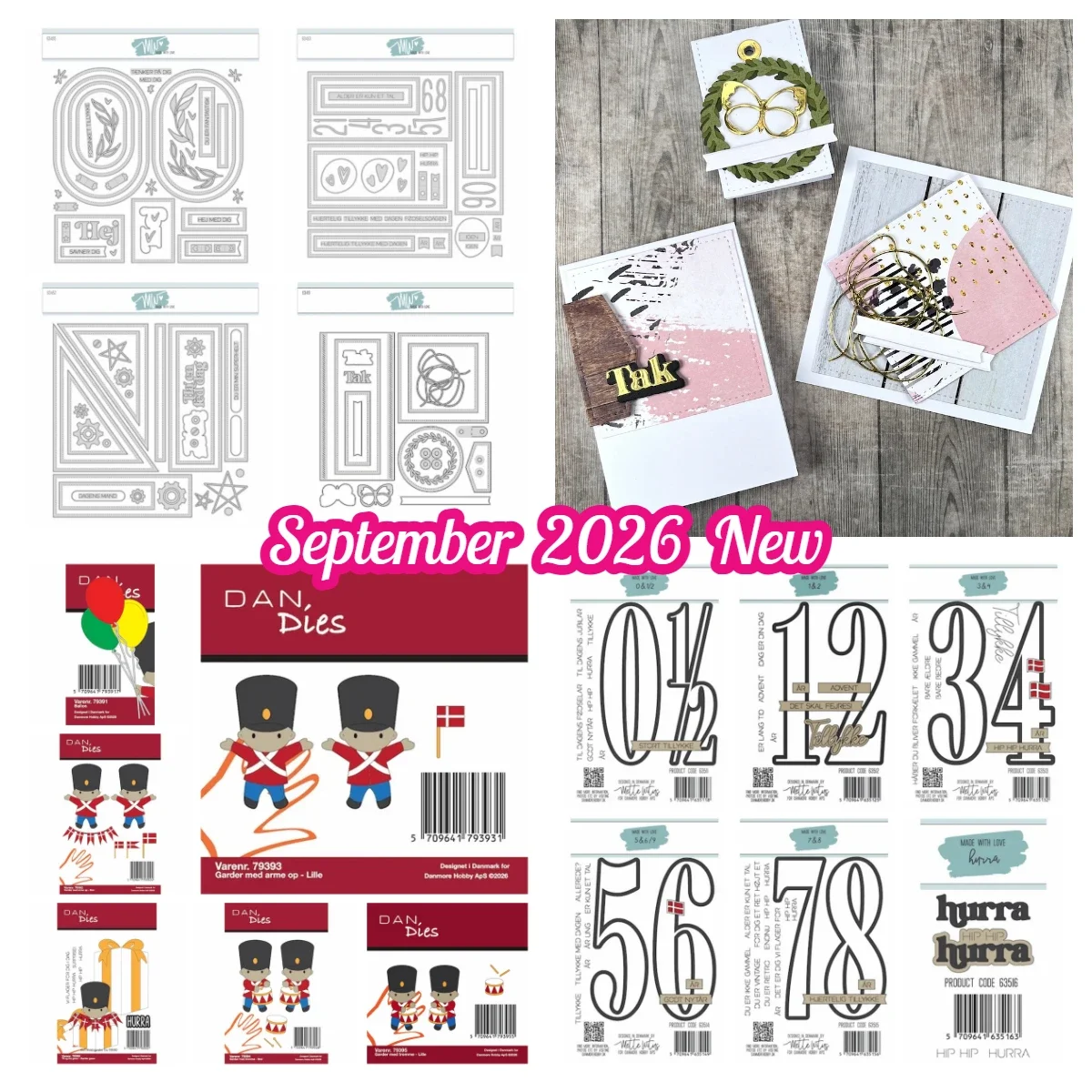 Danish Soldier Number Birthday Balloon Gift for Card Making Scrapbooking Decor Mw Sketches Metal Cutting Dies Clear Stamps Set