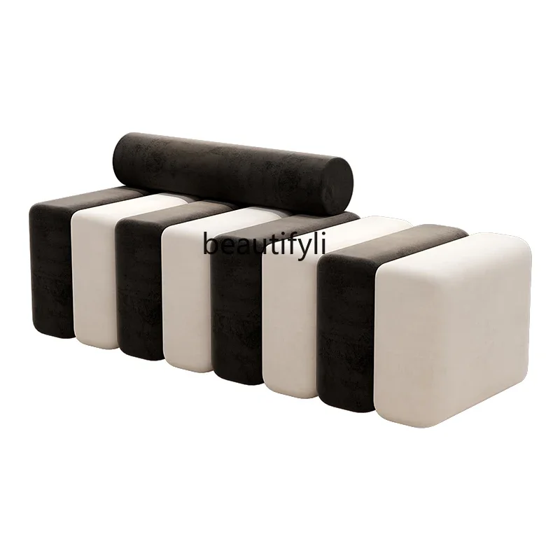 

xxzBeauty Salon Modern Creative Reception Waiting Chair Light Luxury Fabric Leisure Sofa