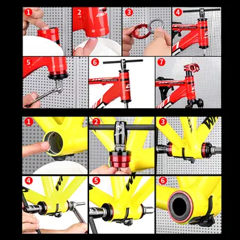 Nástroj pro demontáž a montáž ložisek středového složení jízdního kola pro horská a silniční kola, středové složení 24 mm 30 mm BB86 BB30 BB92 PF30 opravná sada 8 nejlepší prodej vytahovač pedálu lisované uložení - №4
