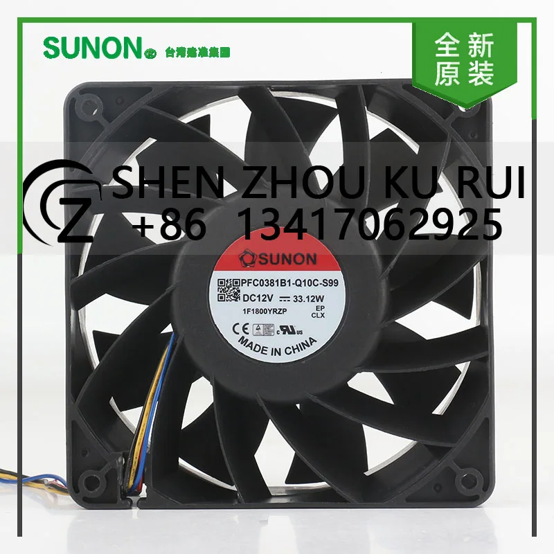 

Sunon 5V 24V 48V DC 12V 33.12W AC EC 12038 120X120X38MM 12CM ball bearing Violent chassis 4-wire PFC0381101-Q10C-S99 cooling fan