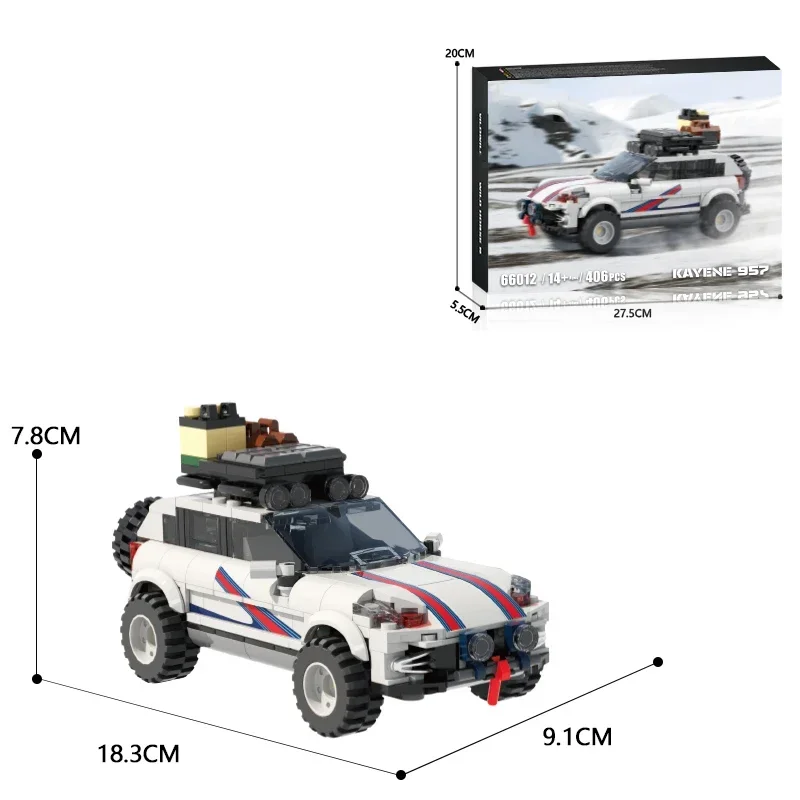 406 sztuk miasto pojazd terenowy klocki Model samochodu wyścigowego cegły kolekcja wyświetlacz dzieci edukacyjne DIY zabawki prezenty świąteczne