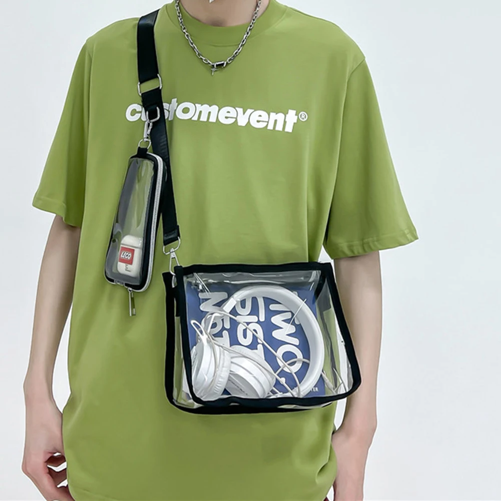 

Женская сумка через плечо, повседневные прозрачные клатчи, дорожная сумка на молнии, регулируемые лямки, сумки для денег, сумка для девочек