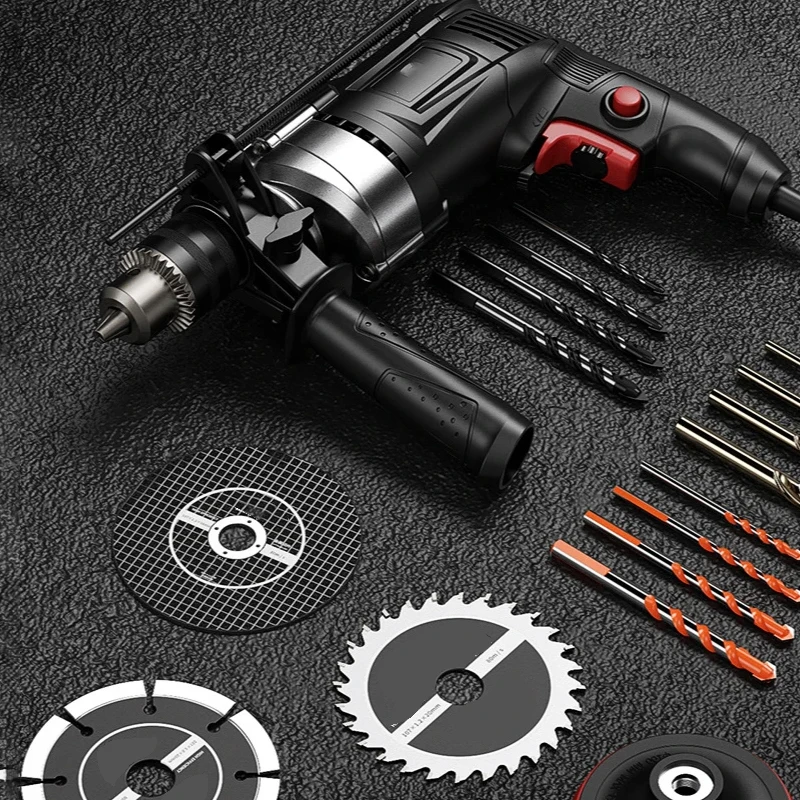 Impact Drill Household Electric Drill Hand Drill Pistol Drill Small Multifunctional 220v Electric Tool Screwdriver Electric Rota