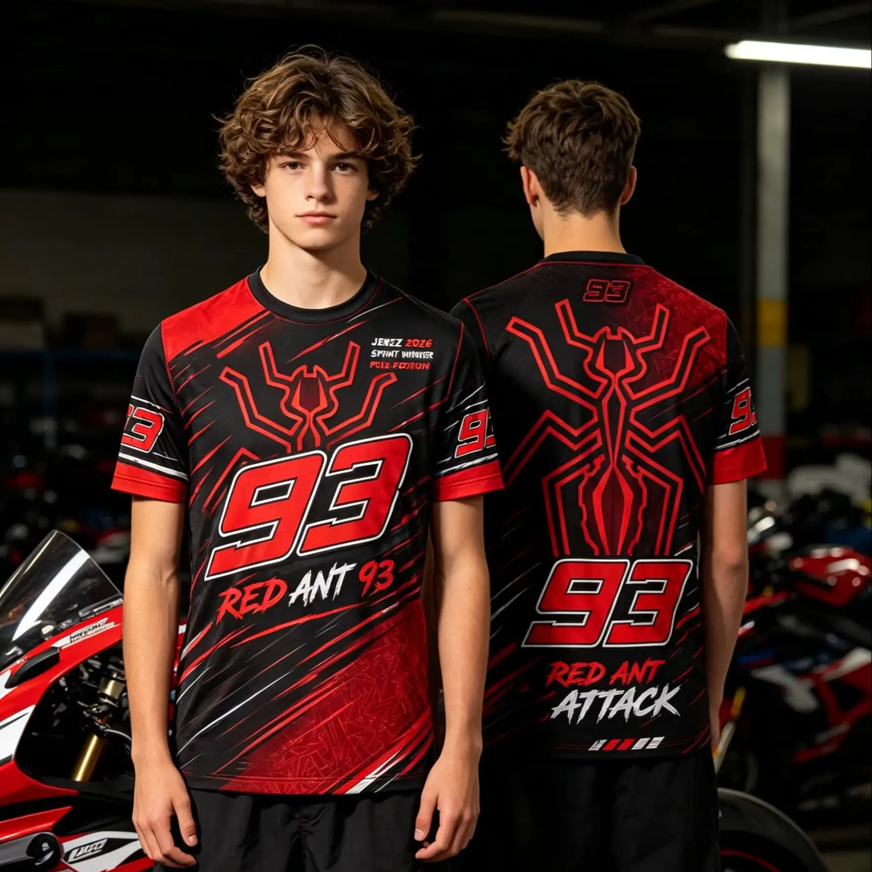 Red Ant Moto Racing Factory Team Gear Men T Shirt Women Tee Boys Top Children Parent Child Quick dry short sleeves kids Tshirt