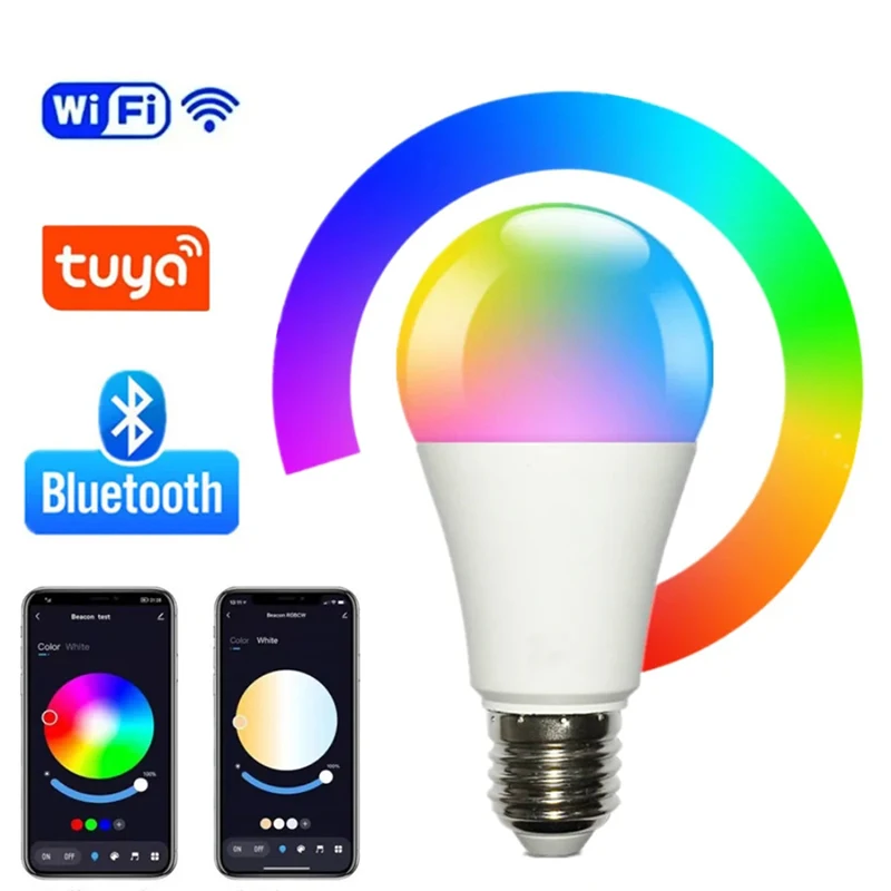 Tuya WiFi Smart LED Bulb Smart Life APP Operated E27 12W 15W 18W 220-240V Alexa Lamp Google Assisatnt Yandex Alice Voice Control