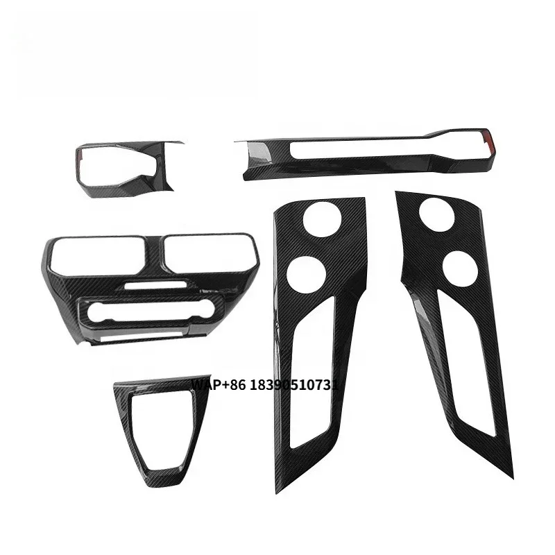 

6pcs Real Carbon Fiber Interior Trims Center Console Cover Air Vents Panel for Mustang 2024