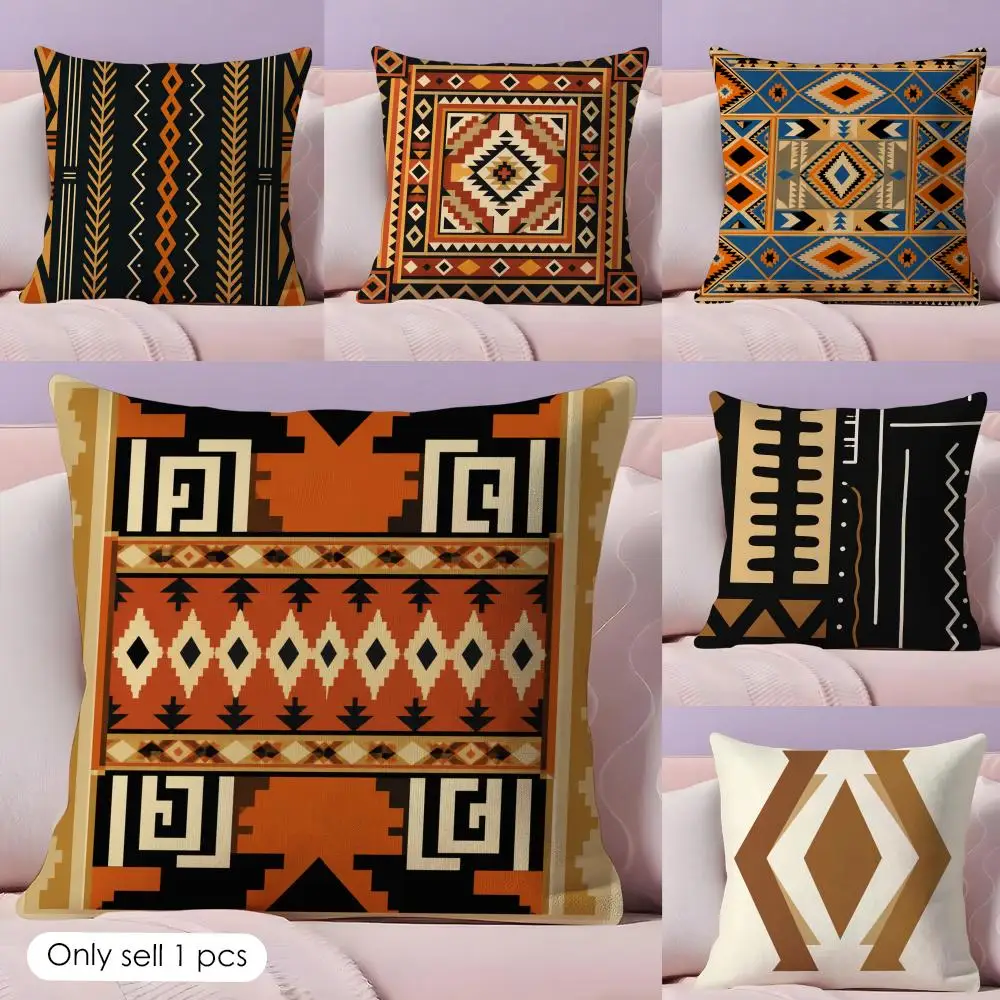 

Nordic Boho Cushion Cover Short Plush Soft Double-Sided Printing Pillow Case Cozy Sofa Bedroom Home Decor Gift