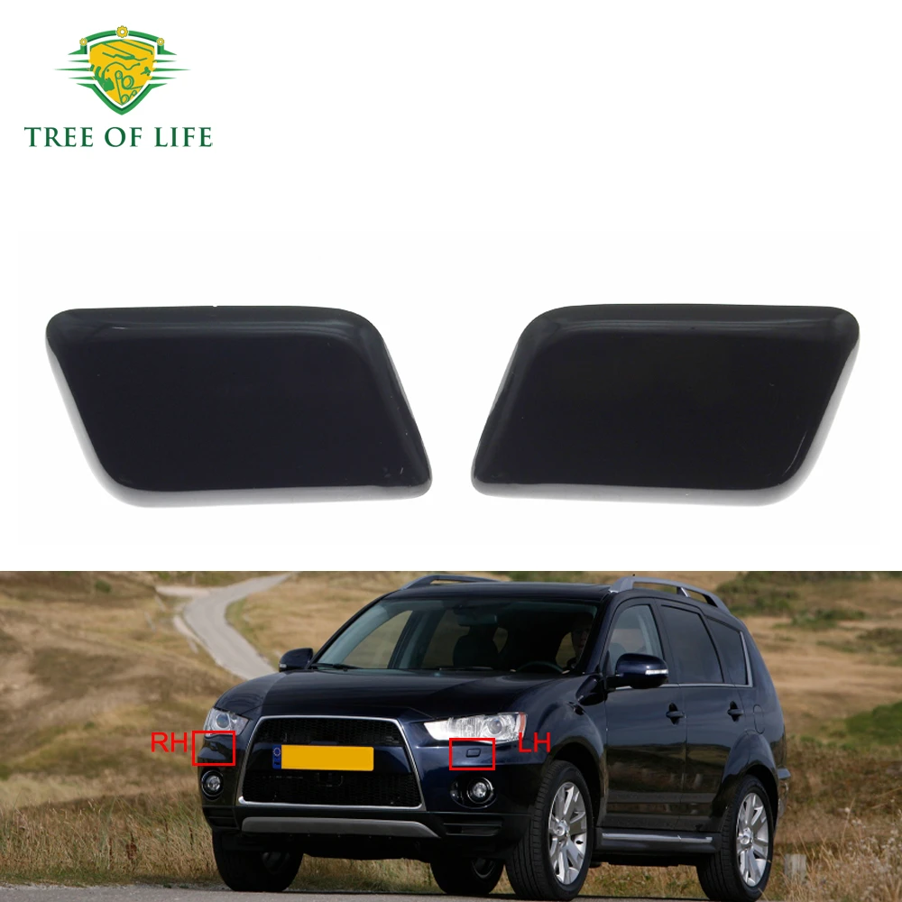 Para mitsubishi outlander xl 2010 2011 2012 2013 sem pintura frente do carro farol arruela capa farol spray bocal jet cap