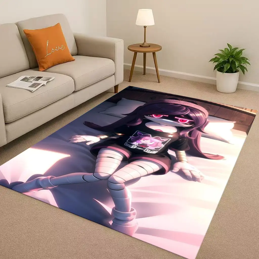 HD Cartoon Murder Drones V Uzi Robot Living Room Non-Slip Area Rug Soft Carpet for Bedroom Playroom Sofa,Easy Clean Home Doormat
