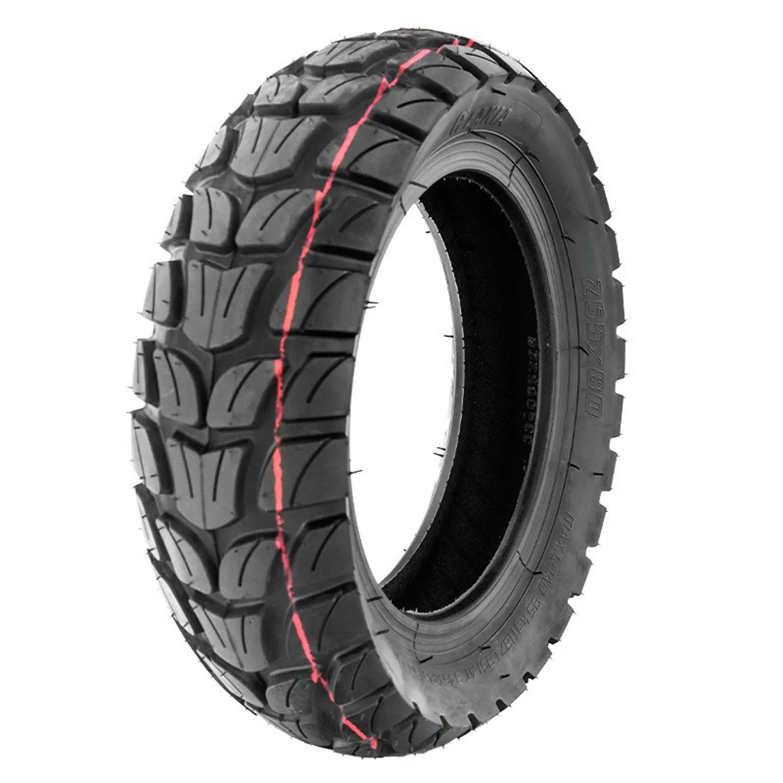 

255x80 Off-Road Tire for 10" Electric Scooter, 6" Rim, 3" Width, Directional Tread, 50 PSI, Year Round, Need Tube, Bike Tire