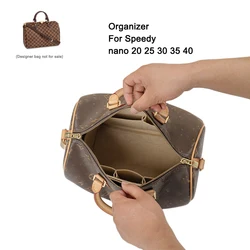 Saco nano-organizador rápido para as mulheres, saco cosmético, inserir bolsa adequada para 20, 25, 30, 35, 40, tote