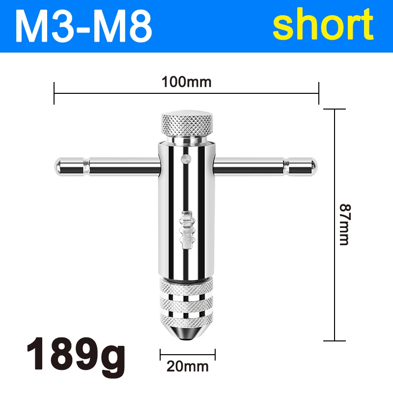 M3-M8 Adjustable Ratchet Hand Tap Wrench M5-M12 Extended Tapping Forward and Reverse Tapping Tool Accessories