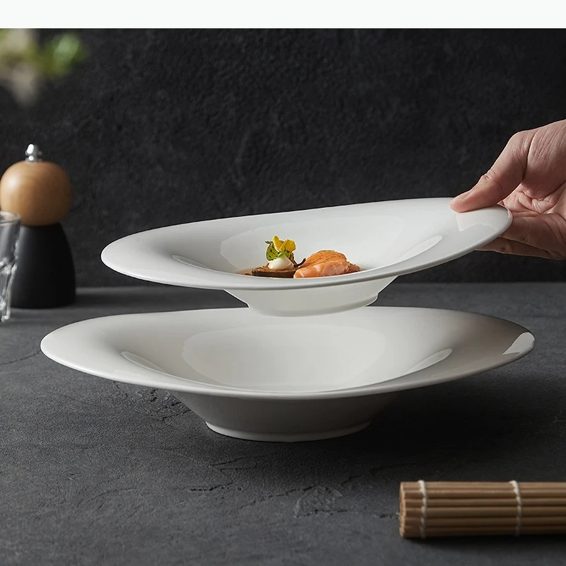 

White Ceramic Dining Plate Fruit Pasta Dish Western Steak Plates Serving Plate Sushi Plates Soup Dessert Bowls