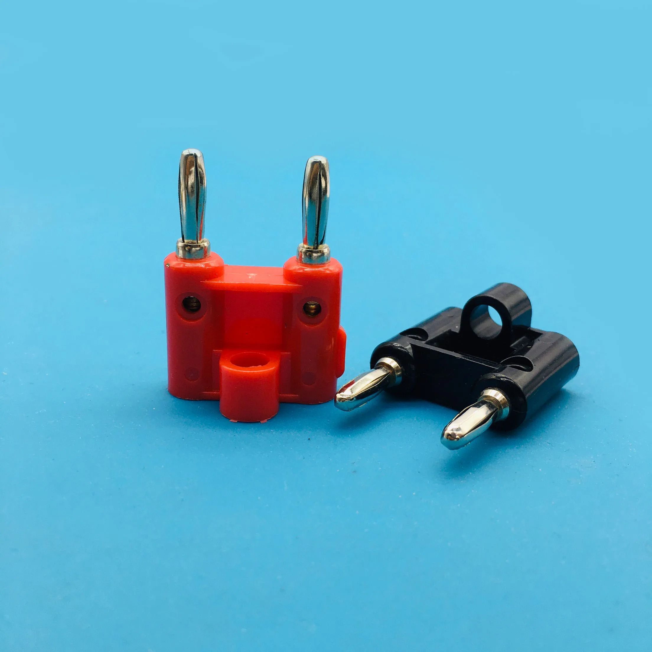 Dual 4mm Banana Plug Connectors Screw Type Speaker Amplifier Plug Jack Twin Banana Terminal Couple Adapter