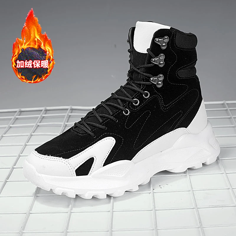 

Men's Warm Winter Boots Waterproof Non-Slip Plush Lined Sneaker Shoes Winter Slippers Comfortable Male Tenis Boots