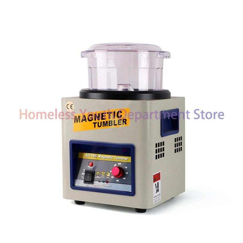 KT-185 Magnetic Tumbler Jewelry Polisher Finisher Deburring Desktop Finishing Machine Magnetic Polishing Machine AC 220V