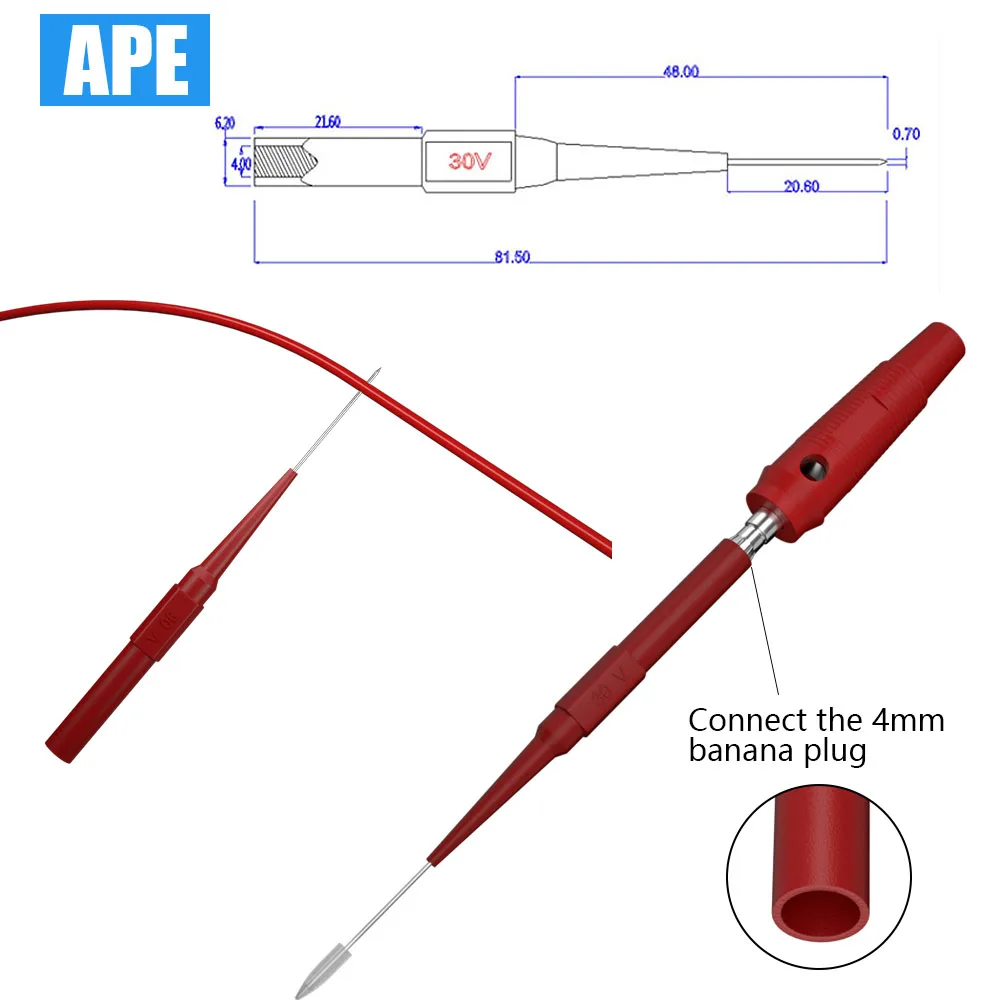 Automotive & Precision Circuit Repair Test Wire Kit No-Break Wire Test Probe Alligator Clip Test Lead