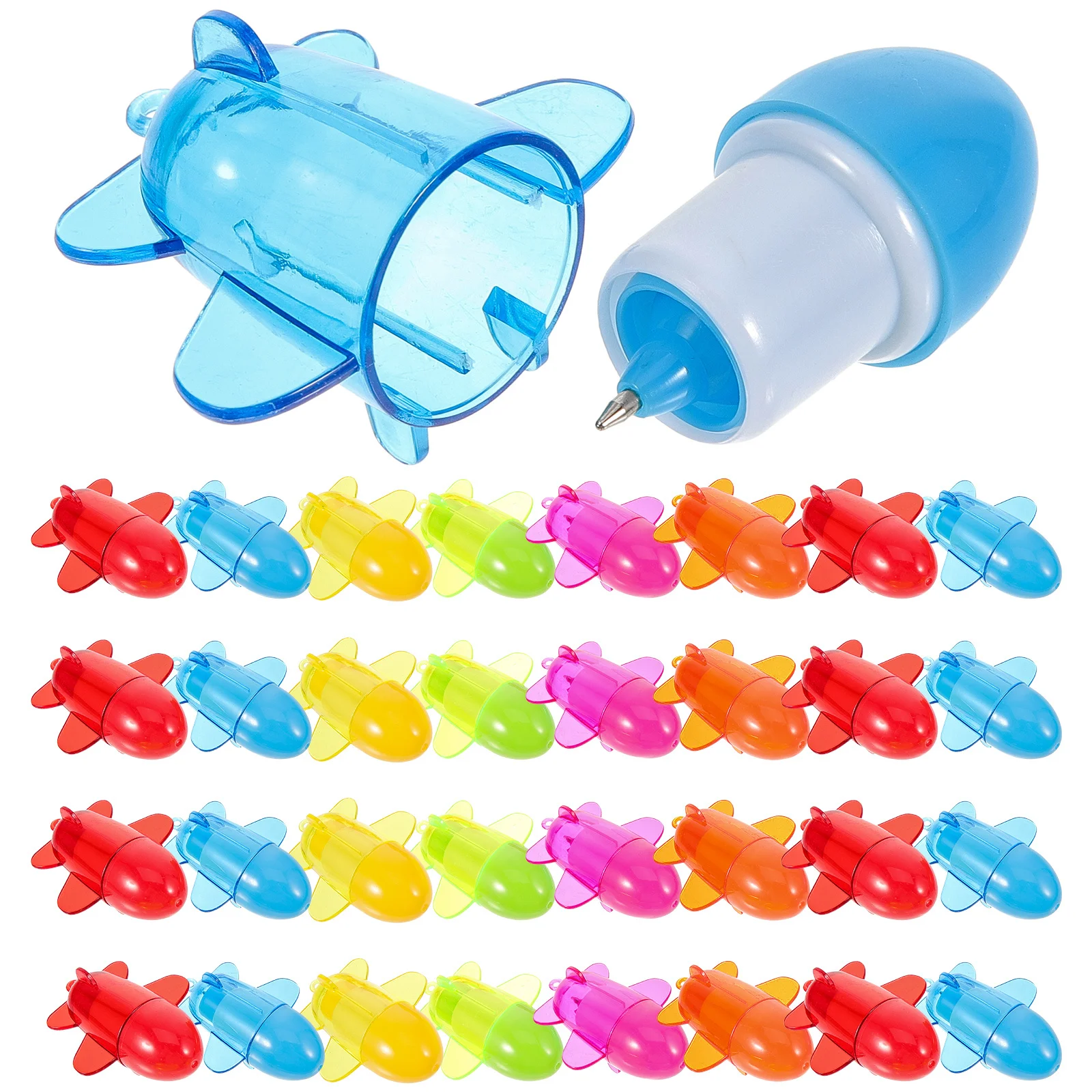 60pcs Cartoon Plane Multifunction Fun Ballpoint Pen For Kids Students Portable Mini Pens Writing Supply School Stationery Gift