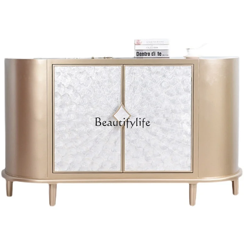 

Semicircle Shell Hallway Partition Decoration Affordable Luxury Style Shoe Cabinet Modern Minimalist Sideboard Cabinet