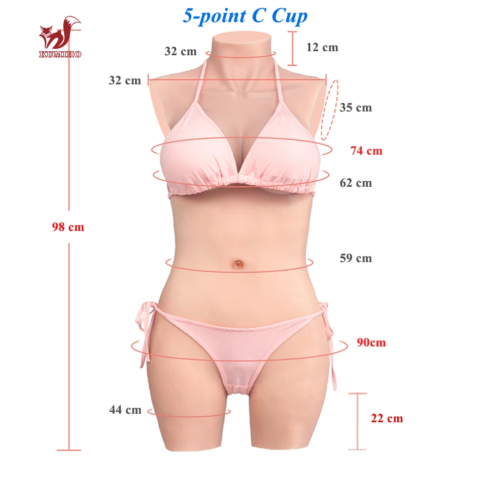 KUMIHO C D Cup 5-Point Bodysuit Cosplay Sissy Silicone Fake Vagina Breast Forms Boobs Silicon Body For Crossdresser Drag Queen