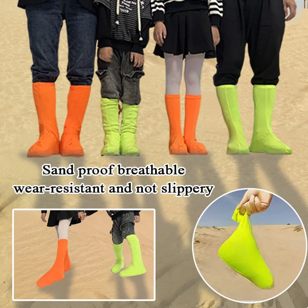 Anti-sand Sand Desert Shoe Covers Anti-dust Elastic Trekking Shoes Protector Fluorescent Color Sand Proof Desert Shoe Cover