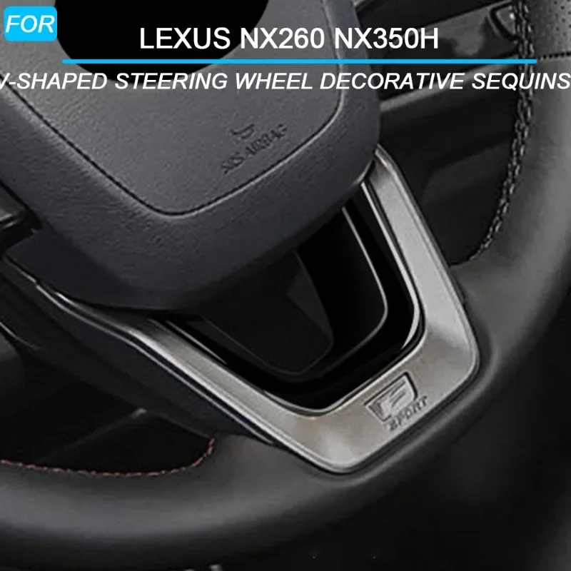 Car V-Shaped Steering Wheel Decorative Sequins for LEXUS NX260 NX350H Interior Accessories 2022 2023 2024