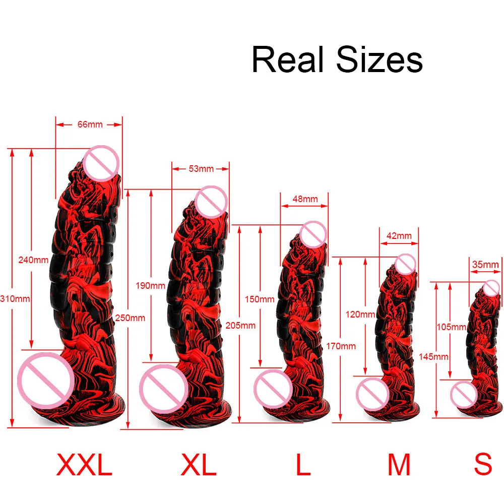 XXL Huge Dildo Realistic Dragon Scales Penis With Suction Cup For Women Strapon Toys Animal Flexible Anal Plug Silicone Sex Shop