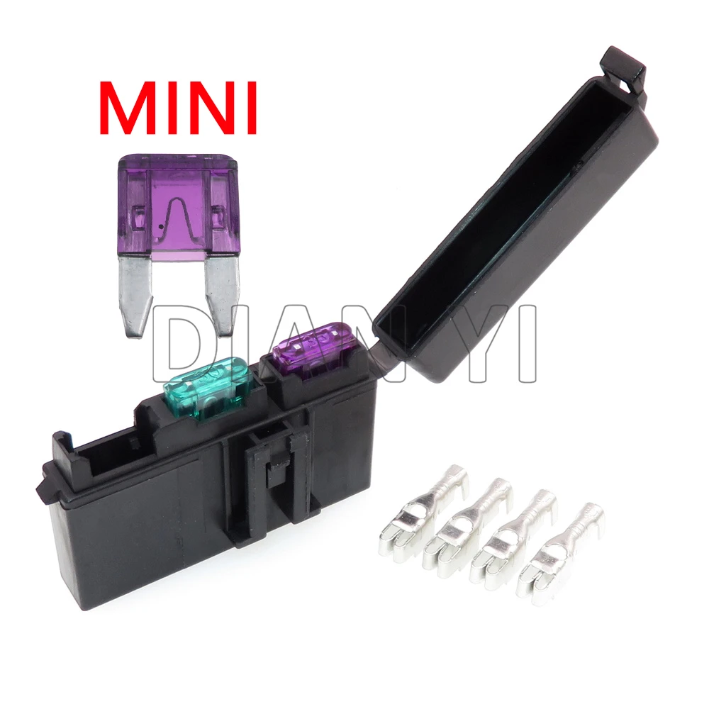 1 Set 2 Way AC Assembly Mini Auto Power Plug Car Blade Type In-line Fuse Holder Small InLine Fuse Box Assembly With Terminal