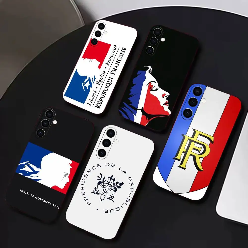 France Republic Liberte-Egalite-Fraternite  Phone Case For Samsung A72,A53,A71,A70,A52,A73,A51,Silicone Black Soft
