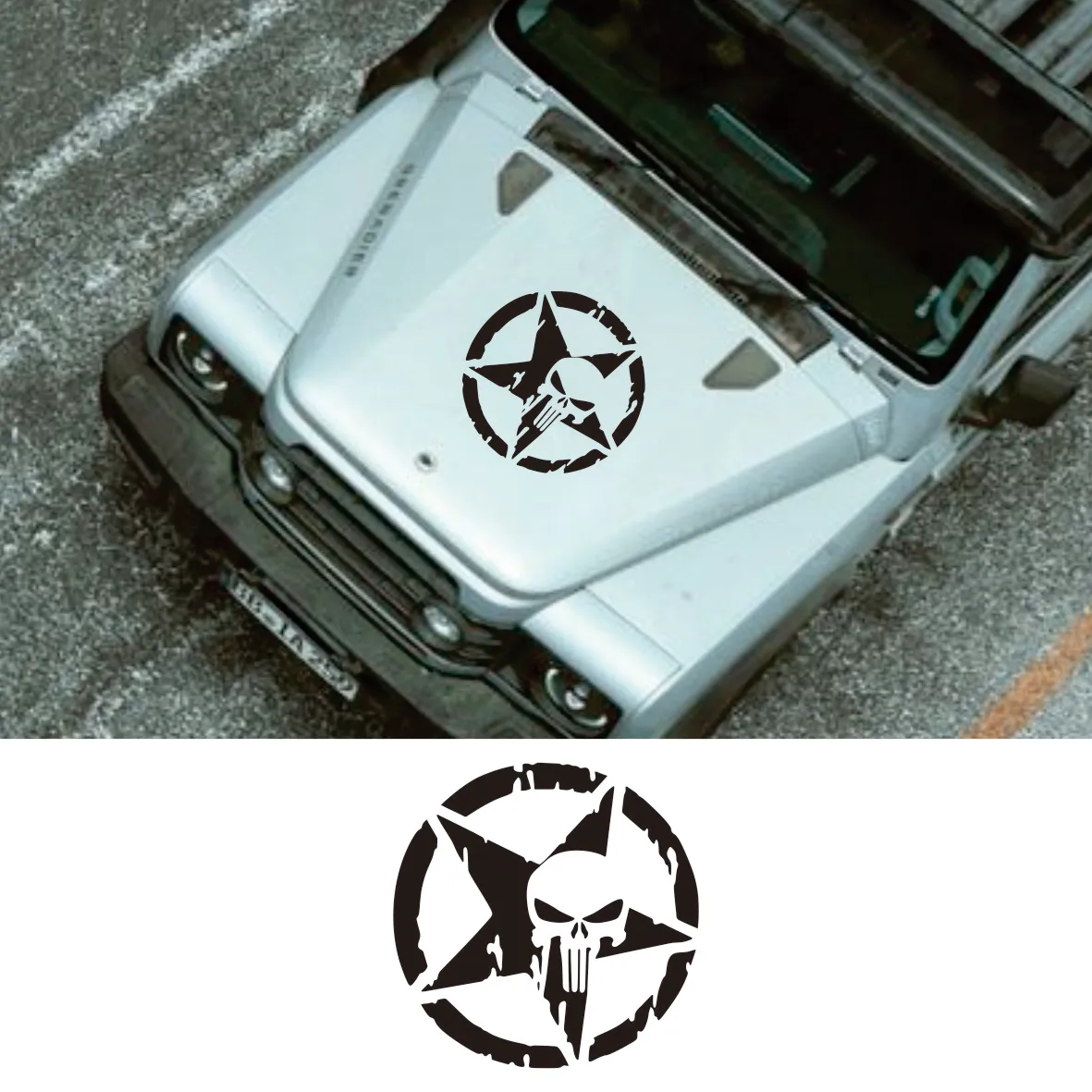 

Skull Pentagram Decor Car Door Stickers Racing Vinyl Decals Graphics Sports Styling For Jeep Waterproof SUV Car Tuning Accessori