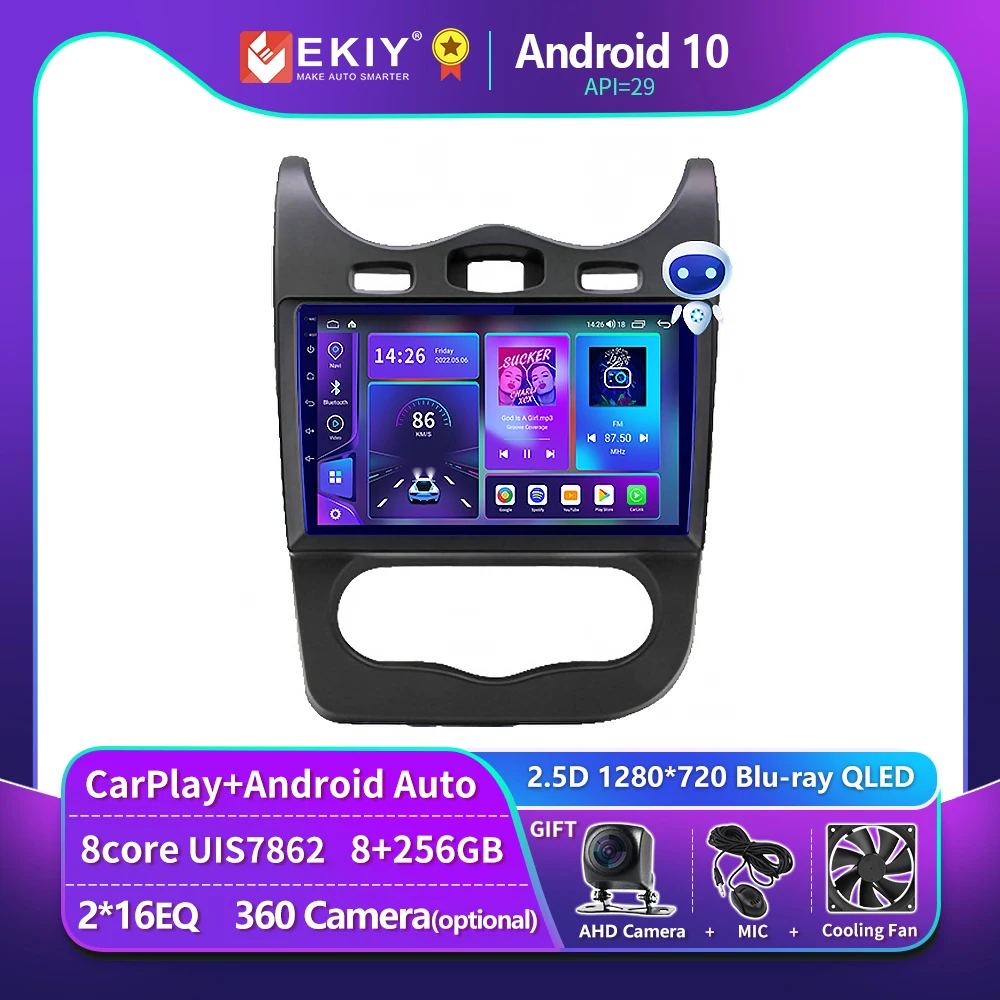 

EKIY T900 8G 128G Android 10 Stereo For Renault Sandero 2009 - 2013 NAVI Car Radio Multimedia 1280*720P QLED GPS No 2 din DVD HU