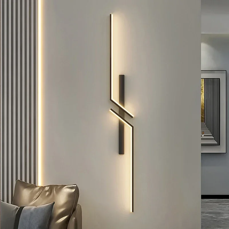 Modern LED Wall Lamp Remote Control 60/80/100CM Wall Sconce For Living Room Bedroom Hallway Bedside Home Decor Led Lights Lustre