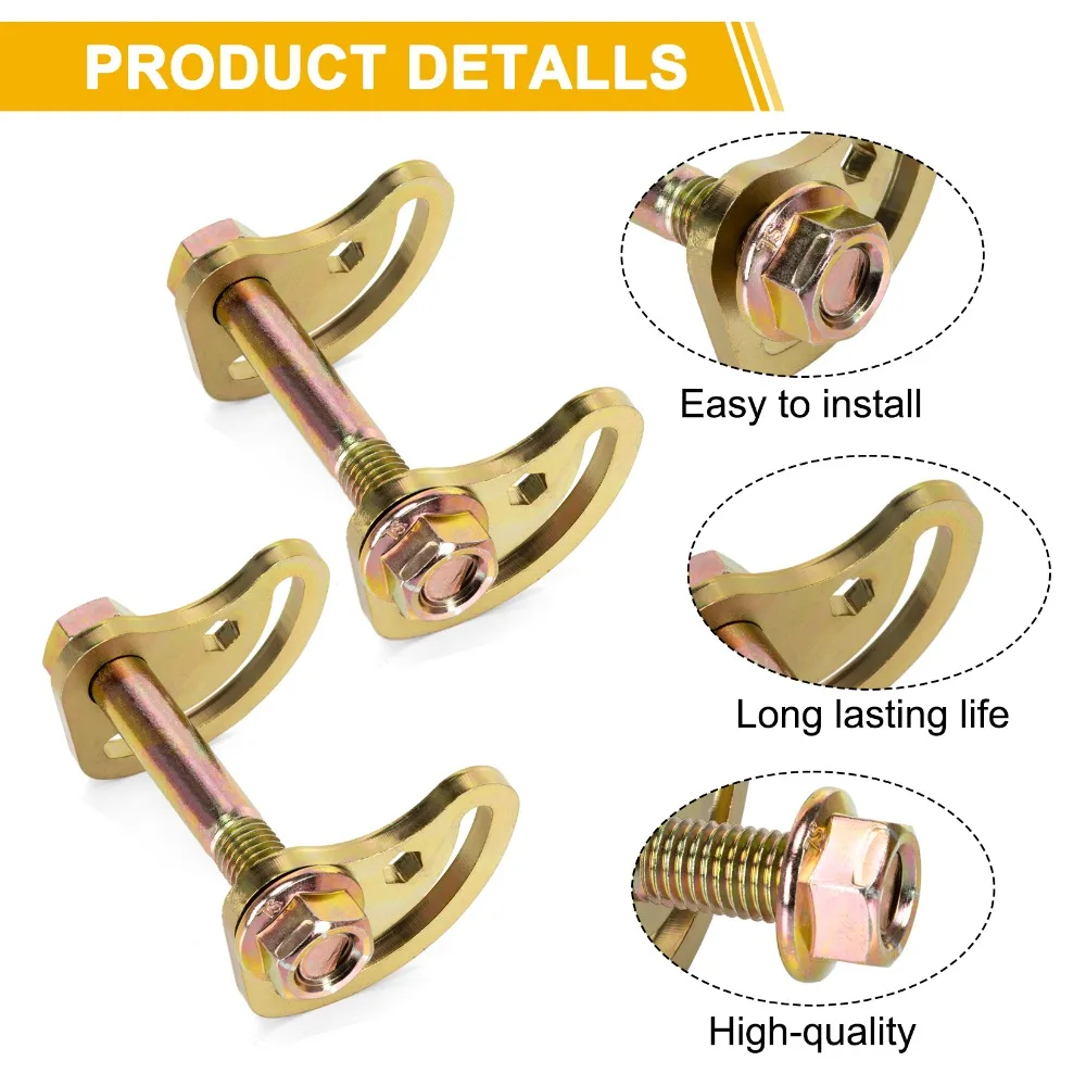 Car 4PCS Camber Bolt Kit Front Upper Control Arm Alignment Cam Bolts for Silverado Sierra 1500 2500 3500 GMC, Express Hummer