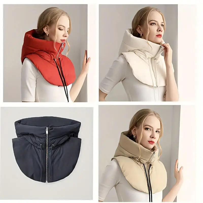 

Шапки с капюшоном, съемный шейный чехол, шарф, Балаклава, зимняя шапка на молнии, защита ушей, ветрозащитная кепка унисекс