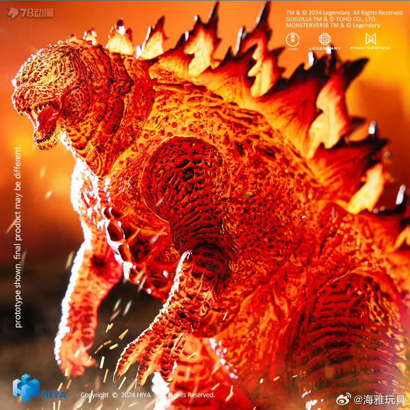 HIYA Original Burning Godzilla Battle Ver. ألعاب شخصيات الرسوم المتحركة مقاس 180 ملم للأولاد هدية عيد الميلاد وحلي نموذجية قابلة للجمع